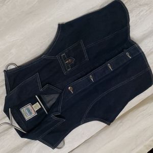 Vest dark denim large